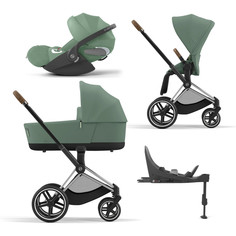 Коляска Cybex Priam IV 4 в 1 шасси IV Chrome Brown/Leaf Green