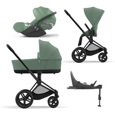 Коляска Cybex Priam IV 4 в 1 шасси IV Matt Black/Leaf Green