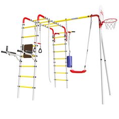 Дачный комплекс Romana Fitness и качели 1032005 белый,красный,жёлтый