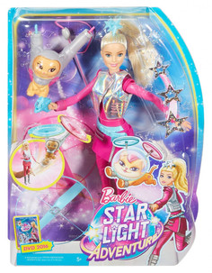 Кукла Mattel Barbie с летающим котом Попкорном и космические приключения Барби DWD24