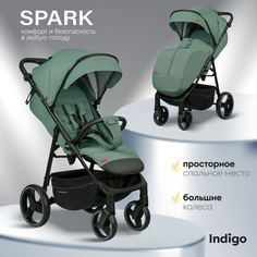 Прогулочная коляска Indigo SPARK, зелено-серый