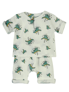 Комплект одежды детский Сонный гномик Самурай 03, молочный, 74