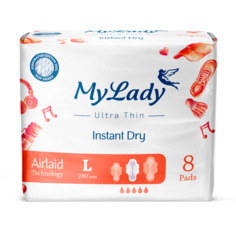 Ультратонкие прокладки My Lady Instant Dry Airlaid Technology размер L