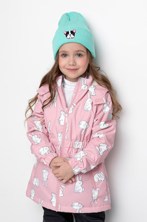 Куртка детская Crockid 1G JKT 024 4 1, винтажный розовый, белые зайчики, 104