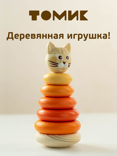 Пирамидка деревянная развивающая Томик Котёнок П-01