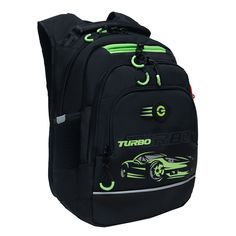 Рюкзак школьный GRIZZLY RB-450-4 с карманом для ноутбука 13 анатомический зеленый