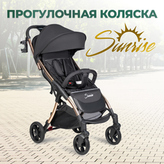 Коляска прогулочная Farfello Sunrise Golden Black Черный на золоте FS-002