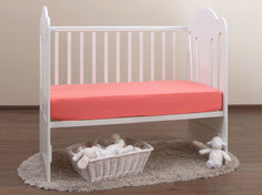 Простыня на резинке Хлопковый Край в детскую кроватку розовая