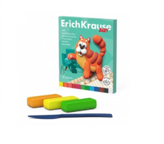 Пластилин восковой ErichKrause, 61328, 12 цветов, 156г, Мягкий со стеком