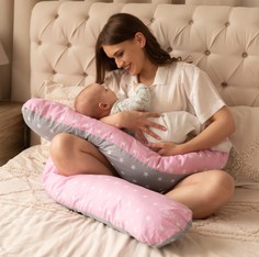 Подушка для беременных CHB-Shop длинная для сна и кормящих U 340 Розовая