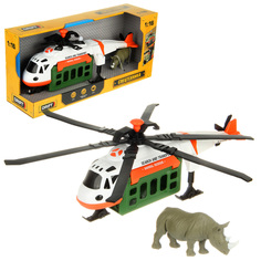 Вертолет игрушечный Drift Перевозка животных 1:16 белый 130979
