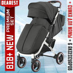 Всесезонная прогулочная коляска Dearest 818 Plus NEW Белая рама Черный