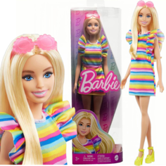 Кукла Барби серия Barbie Fashionistas Модница с брекетами и радужным платьем