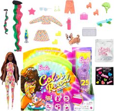 Игровой набор с куклой Барби Barbie Color Reveal с оранжевыми каштановыми волосами