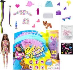 Игровой набор с куклой Барби Barbie Color Reveal с темно-синими волосами и 25 сюрпризами