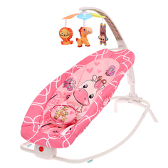 Музыкальное кресло-качалка для новорожденных цвет розовый No Brand