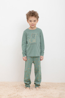 Пижама детская CROCKID К 1044, весенний зеленый, таксы, 92
