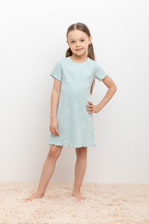 Сорочка ночная детская CROCKID М 3628, голубой опал, бабочки, 140