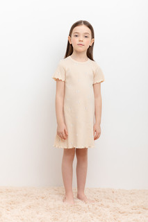 Сорочка ночная детская CROCKID М 3628, персиковый зефир, бабочки, 110