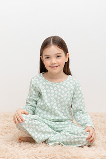Пижама детская CROCKID МК 1512, М 3055-5, дымчатый нефрит, сакура, 116