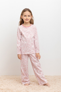 Пижама детская CROCKID МК 1512, М 3055-5, бледно-лиловый, цветочки, 104