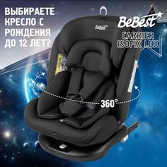 Автокресло растущее поворотное BeBest Carrier Isofix lux от 0 до 36 кг, dark