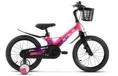 Детский велосипед STELS Flash KR 16 Z010 8.3 Розовый, с дополнительными колесами