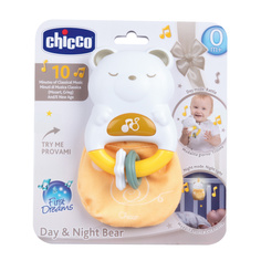 Игрушка Chicco 2 в 1 погремушка-ночник Мишка