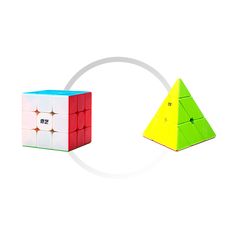 Комплект кубик Рубика QiYi MofangGe Warrior S 3x3x3 + пирамидка QiMing S2, c