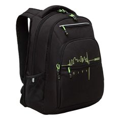 Рюкзак GRIZZLY RU-431-2 классический черный-салатовый