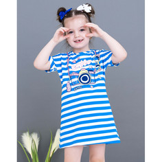 Платье детское Мелонс 1331038, белый, синий, 110