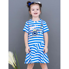 Платье детское Мелонс 1331042, белый, синий, 110