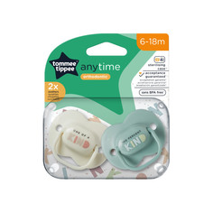 Соска-пустышка Tommee tippee силиконовая anytime TT0417-VERDE 6-18 мес 2 шт