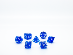 Набор кубиков для D&D, Dungeons and Dragons, Pathfinder полупрозрачные блестящие синие No Brand