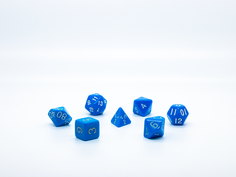 Набор кубиков для D&D, Dungeons and Dragons, ДнД, Pathfinder голубые No Brand