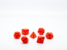 Набор кубиков для D&D, Dungeons and Dragons, Pathfinder красный мрамор с золотыми цифрами No Brand