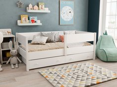 Кровать детская с бортиками Alatoys КПМК12 160х80 белый