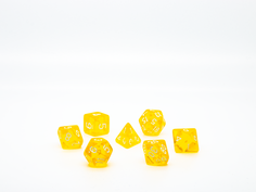 Набор кубиков для D&D, Dungeons and Dragons, ДнД, Pathfinder полупрозрачные жёлтые No Brand