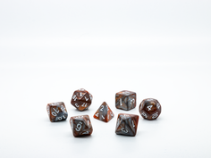 Набор кубиков для D&D, Dungeons and Dragons, ДнД, Pathfinder переливающиеся красно-чёрные No Brand