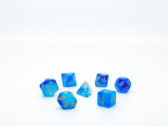 Набор кубиков для D&D, Dungeons and Dragons, ДнД, Pathfinder полупрозрачные голубые No Brand