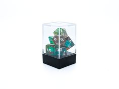 Набор кубиков для D&D, Dungeons and Dragons, Pathfinder полупрозрачные зелёно-коричневые No Brand
