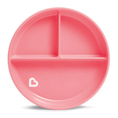 Тарелка детская на присоске Munchkin секционная stay putс розовая 6 мес