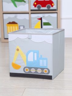 Короб для игрушек HappySava Экскаватор размер 33x33x33 см объем 35 л