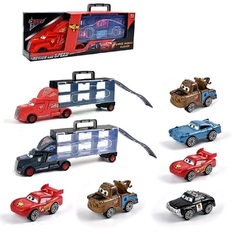 Игрушка парковка Zhorya автовоз с 6 машинками 5-55 см 2 горки спуска 39 х 8 х 13 см