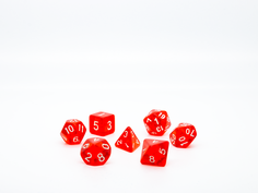 Набор кубиков для D&D, Dungeons and Dragons, ДнД, Pathfinder полупрозрачные красные No Brand