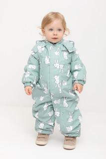 Комбинезон детский CROCKID 1G OVL 001 1_b, холодная мята, белые зайчики, 68
