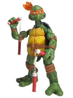 Фигурка Черепашки ниндзя Микеланджело TMNT подвижная с оружием 13 см No Brand