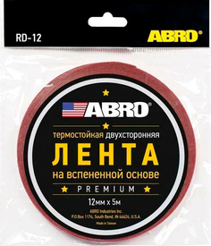 Скотч Двухсторонний Abro 12 Мм Х 5 М Красный Премиум ABRO арт. RD-12mm-5M