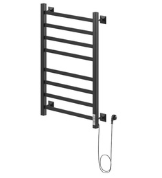 Ника Полотенцесушитель Ника STEP-2 80/40 RAL9005 электрич.кабельны, черный матовый правый Nika