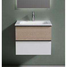 Тумба с раковиной Sancos Delta 60 DL60W+CN7011 дуб/белый